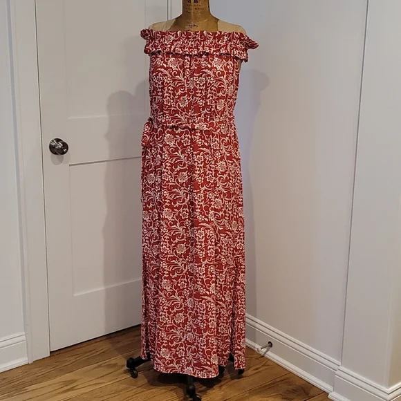 loft outlet red dress Loft Outlet Shirt Dress Sz 6 Womens Red Paisley Classic Long sleeve